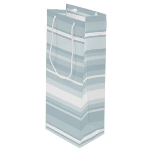 Sac Cadeau Pour Bouteille Bandes bleu glace
