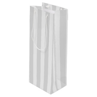 Sac Cadeau Pour Bouteille Bandes de bonbons gris clair et blanc