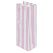 Sac Cadeau Pour Bouteille Bandes de bonbons rose pâle et blanc (Dos Angle)