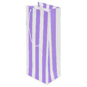 Sac Cadeau Pour Bouteille Bandes de bonbons violettes et blanches (Dos Angle)