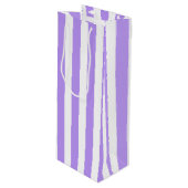 Sac Cadeau Pour Bouteille Bandes de bonbons violettes et blanches (Devant Angle)