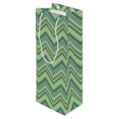 Sac Cadeau Pour Bouteille Bandes de zigzag vert olive (Dos Angle)