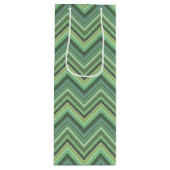 Sac Cadeau Pour Bouteille Bandes de zigzag vert olive (Devant)