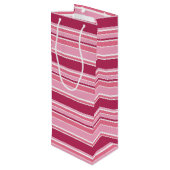 Sac Cadeau Pour Bouteille Bandes roses (Dos Angle)