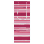 Sac Cadeau Pour Bouteille Bandes roses (Devant)