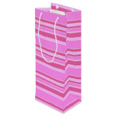 Sac Cadeau Pour Bouteille Bandes roses (Dos Angle)