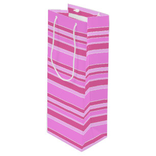 Sac Cadeau Pour Bouteille Bandes roses