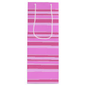 Sac Cadeau Pour Bouteille Bandes roses (Devant)