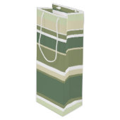 Sac Cadeau Pour Bouteille Bandes vert olive (Devant Angle)