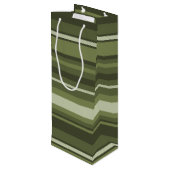 Sac Cadeau Pour Bouteille Bandes vert olive (Dos Angle)