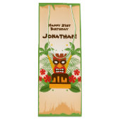 Sac Cadeau Pour Bouteille Bar Tropical Luau Tiki Amusant Retro Hawaiian Anni (Devant)