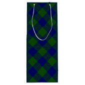 Sac Cadeau Pour Bouteille Barclay clan tartan bleu vert plaid (Dos)