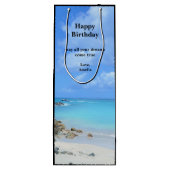 Sac Cadeau Pour Bouteille Beautiful Turquoise Tropical Beach Birthday (Dos)