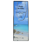 Sac Cadeau Pour Bouteille Beautiful Turquoise Tropical Beach Birthday (Devant)