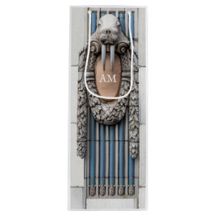 Sac Cadeau Pour Bouteille Beaux Arts Walrus Sculpture Monogramme personnalis