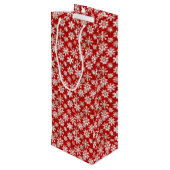 Sac Cadeau Pour Bouteille Beaux flocons d'or et de neige blanche (Dos Angle)