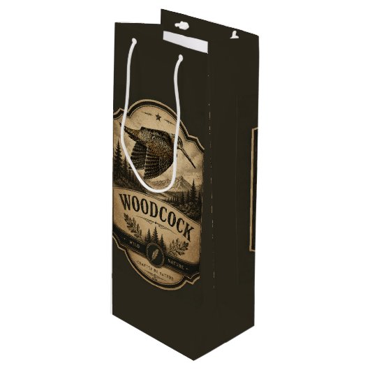 Sac Cadeau Pour Bouteille Bécasse  (Devant Angle)