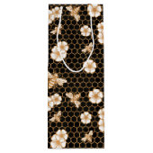 Sac Cadeau Pour Bouteille Bee and Flowers Pattern (Dos)
