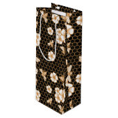 Sac Cadeau Pour Bouteille Bee and Flowers Pattern (Devant Angle)