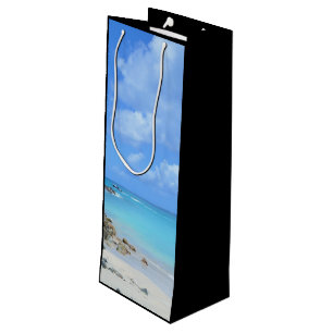 Sac Cadeau Pour Bouteille Belle Plage Tropicale Turquoise