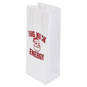 Sac Cadeau Pour Bouteille Big Nick Énergie Drôle de Père Noël Blague de Noël