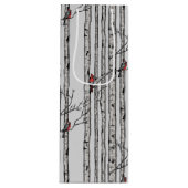 Sac Cadeau Pour Bouteille Birch Trees modernes et Red Cardinal Birds (Devant)