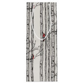 Sac Cadeau Pour Bouteille Birch Trees modernes et Red Cardinal Birds (Dos)