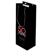 Sac Cadeau Pour Bouteille Black 50 et Fabulous Elegant 50e anniversaire (Devant Angle)
