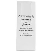 Sac Cadeau Pour Bouteille Black and White Wedding Wine Gift Bag (Devant)