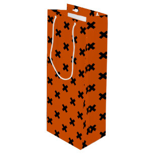 Sac Cadeau Pour Bouteille Black cross stitches