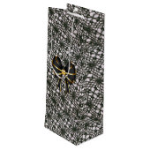 Sac Cadeau Pour Bouteille Black Pearl Lace et Bow (Dos Angle)