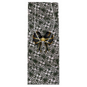 Sac Cadeau Pour Bouteille Black Pearl Lace et Bow (Devant)