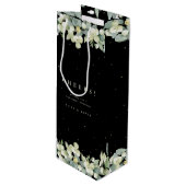 Sac Cadeau Pour Bouteille Black Snowberry+Eucalyptus Noël/Fête (Devant Angle)
