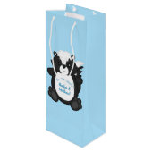 Sac Cadeau Pour Bouteille Bleu Baby shower (Dos Angle)