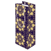 Sac Cadeau Pour Bouteille Bleu et or (Dos Angle)