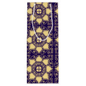 Sac Cadeau Pour Bouteille Bleu et or (Dos)