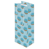 Sac Cadeau Pour Bouteille Bleu givré avec dessin à arroser (Dos Angle)