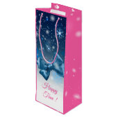 Sac Cadeau Pour Bouteille Bleu hiver (Dos Angle)