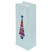 Sac Cadeau Pour Bouteille Blue Nordic Christmas Reindeer Pair (Dos Angle)