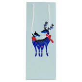 Sac Cadeau Pour Bouteille Blue Nordic Christmas Reindeer Pair (Devant)