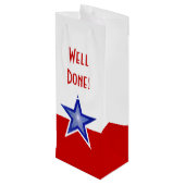 Sac Cadeau Pour Bouteille Blue Star Red print Bravo ! (Dos Angle)
