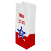 Sac Cadeau Pour Bouteille Blue Star Red print Bravo ! (Devant Angle)