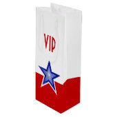 Sac Cadeau Pour Bouteille Blue Star Red print VIP (Devant Angle)