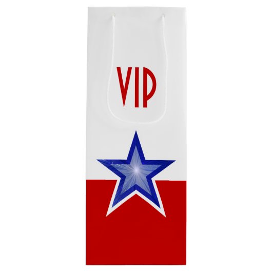 Sac Cadeau Pour Bouteille Blue Star Red print VIP (Devant)