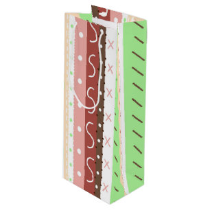 Sac Cadeau Pour Bouteille Boho Brown, Bourgogne, vert et mauve Whimsical