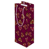 Sac Cadeau Pour Bouteille Boho Damask Heart (Dos Angle)