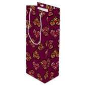 Sac Cadeau Pour Bouteille Boho Damask Heart (Devant Angle)
