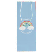 Sac Cadeau Pour Bouteille Boho Rainbow Baby shower Blue Boy (Dos)
