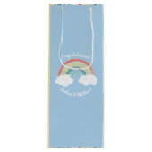 Sac Cadeau Pour Bouteille Boho Rainbow Baby shower Blue Boy (Devant)