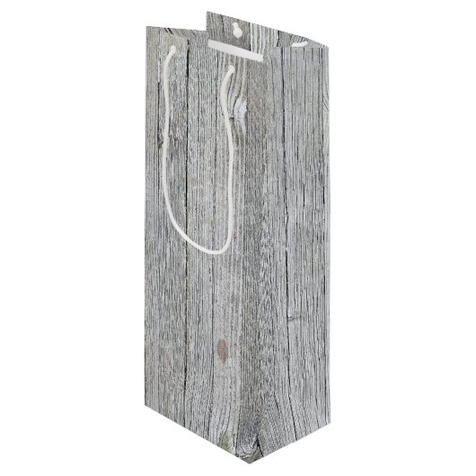 Sac Cadeau Pour Bouteille bois patiné (Devant Angle)